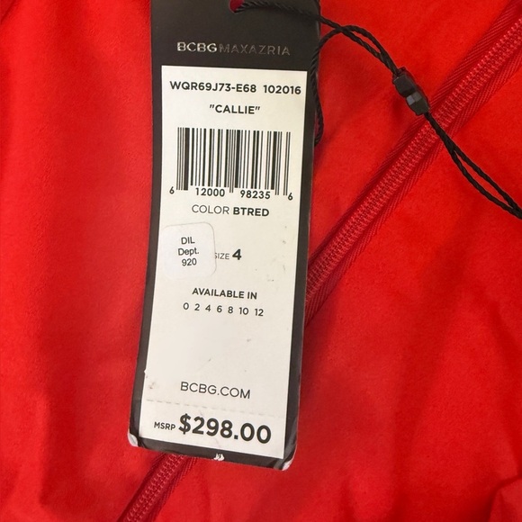BCBGMAXAZRIA “Callie” Ruffle Wrap Gown – Size 4 – Bittersweet Red - Picture 8 of 8
